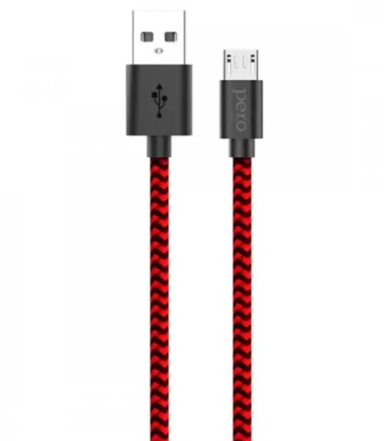 фото Кабель pero dc-04 micro-usb, 2а, 2м, red-black (prdc-04mu2mrb)