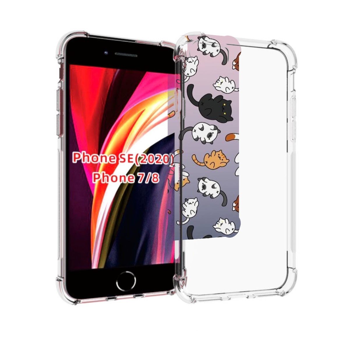 

Чехол MyPads Котики-летают для iPhone 7 4.7 / iPhone 8 / iPhone SE 2 (2020), Прозрачный, Tocco