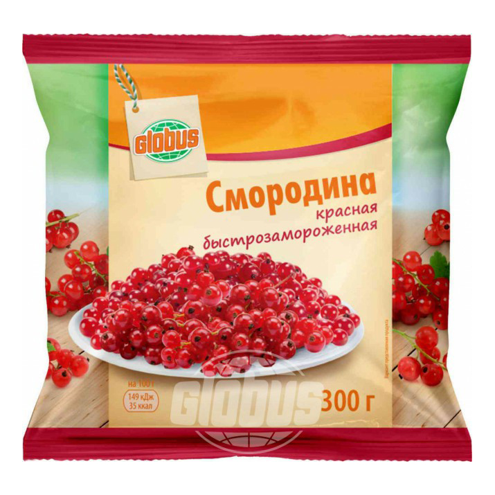 

Смородина красная Globus быстрозамороженная 0,3 кг
