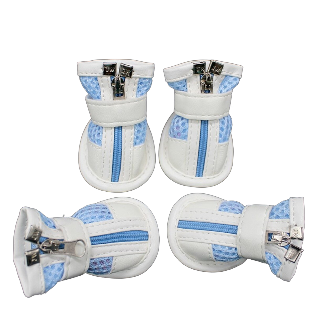 Ботинки, Bentfores, для собак, размер 5, голубой/белый, 4 шт