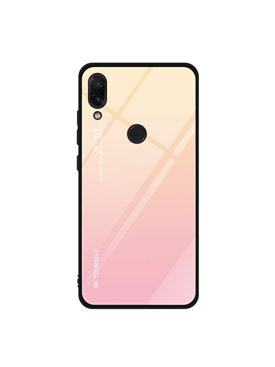 

Brodef Gradation стеклянный чехол для Xiaomi Redmi Note 7 Золотой/Розовый