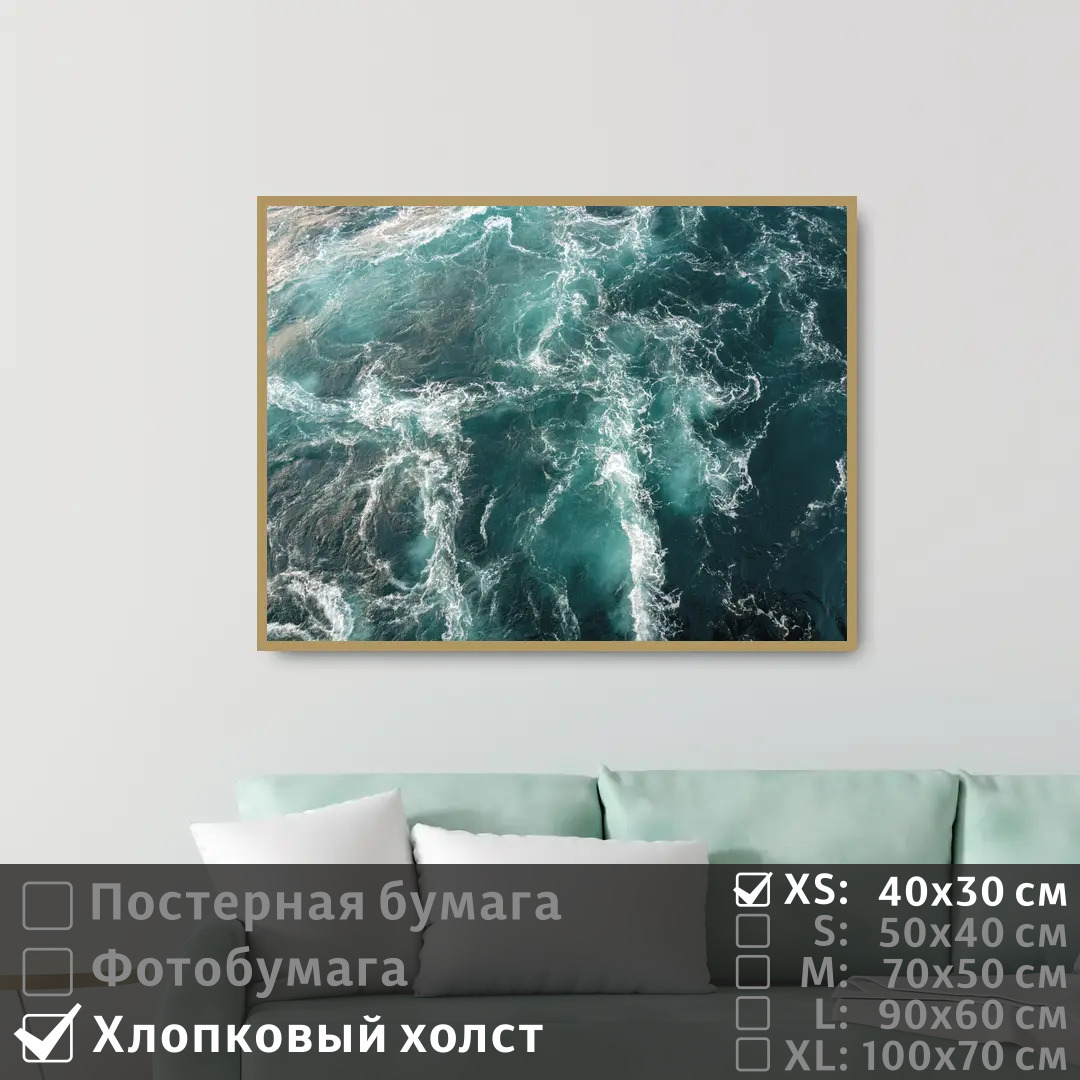 

Постер на холсте ПолиЦентр Морская волна 40х30 см, МорскаяВолна