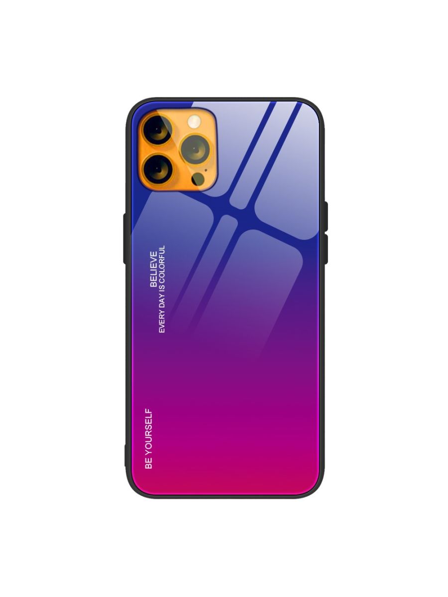 

Brodef Gradation стеклянный чехол для iPhone 13 Pro Max Синий/Розовый