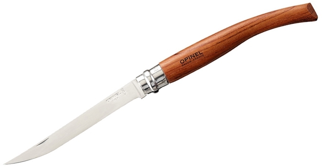 Нож Opinel серии Slim №10, филейный, клинок 10см, нержавеющая сталь, зеркальная полировка