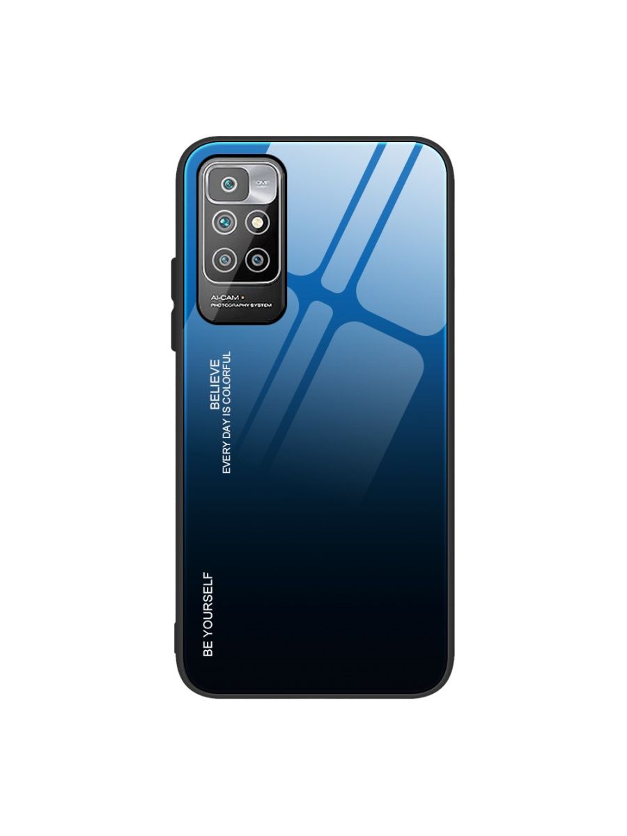 

Brodef Gradation стеклянный чехол для Xiaomi Redmi 10/10 Prime Синий/Черный
