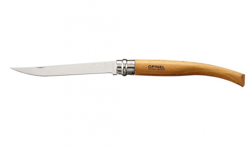 Нож Opinel серии Slim №12, филейный, клинок 12см, нержавеющая сталь, матовая полировка, ру