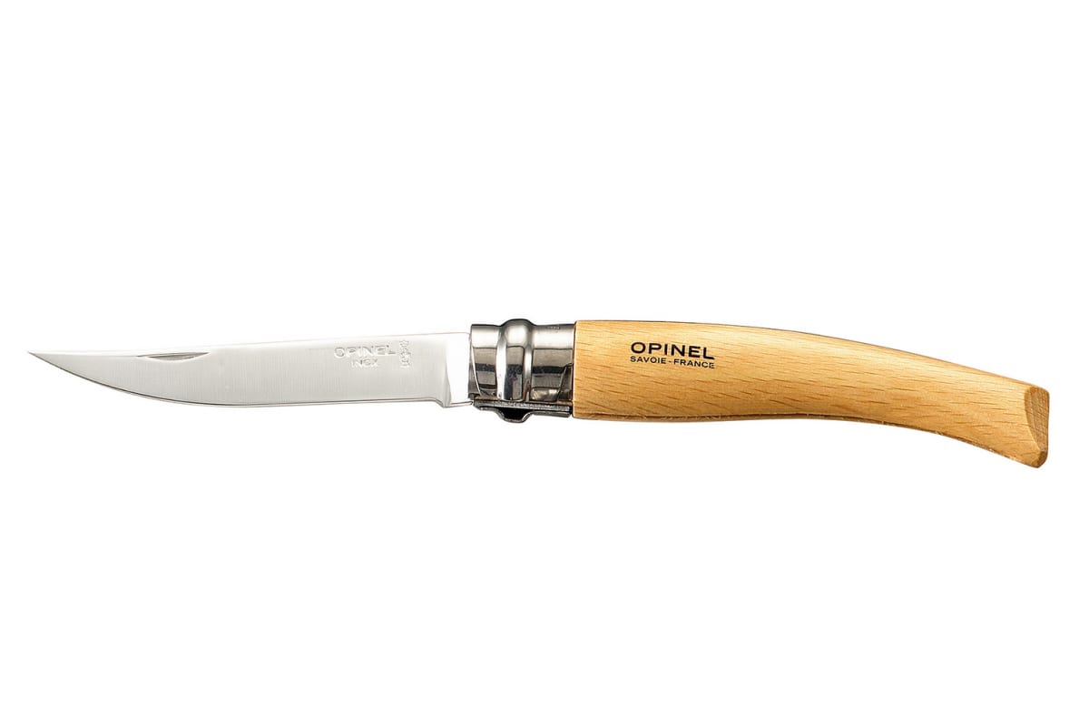 Нож Opinel серии Slim 08 филейный клинок 8см нержавеющая сталь матовая полировка рук 1970₽