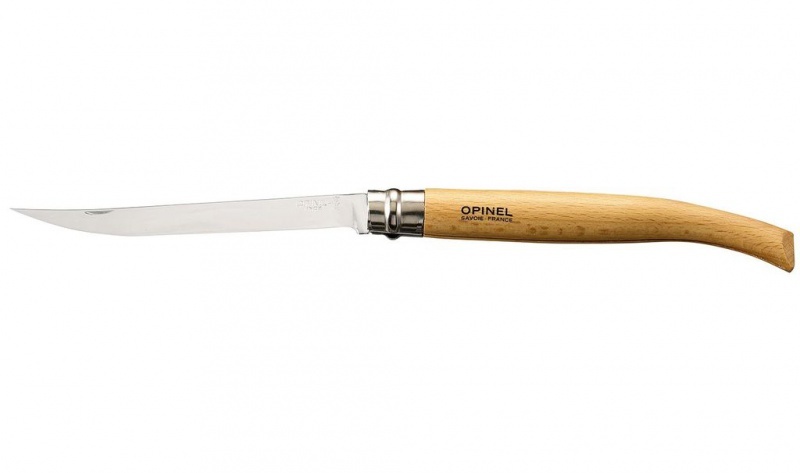 Нож Opinel серии Slim №15, филейный, клинок 15см, нержавеющая сталь, матовая полировка, ру