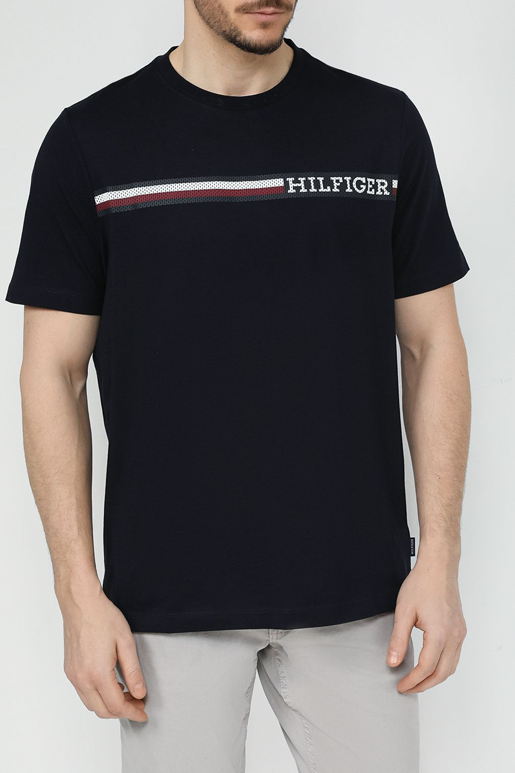 

Футболка мужская Tommy Hilfiger MW0MW33688 синяя L, Синий, MW0MW33688