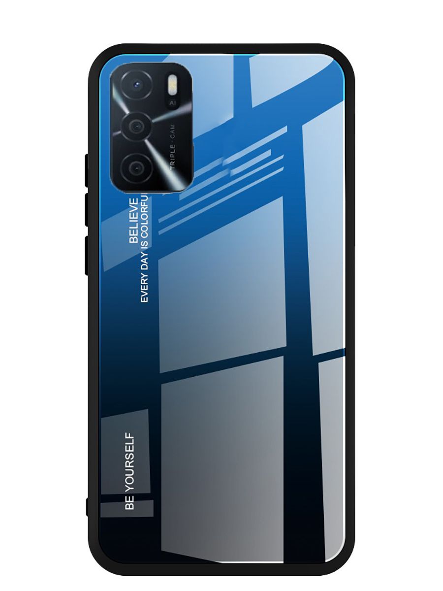 

Brodef Gradation стеклянный чехол для Oppo A16 Синий