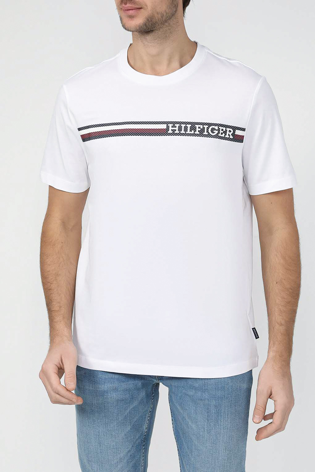 

Футболка мужская Tommy Hilfiger MW0MW33688 белая L, Белый, MW0MW33688