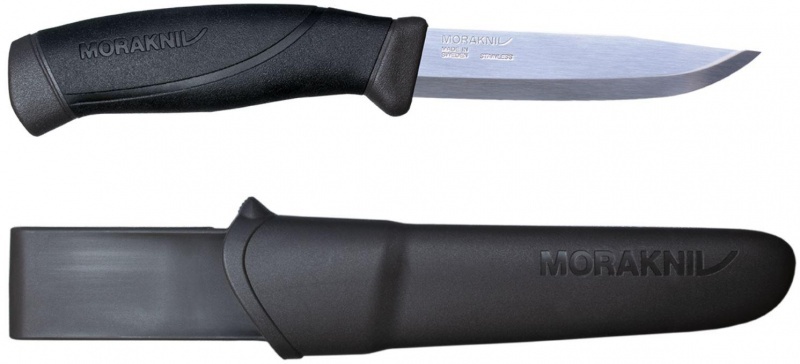 Нож Morakniv Companion, универсальный/туристический, нержавеющая сталь, 104мм, чёрный