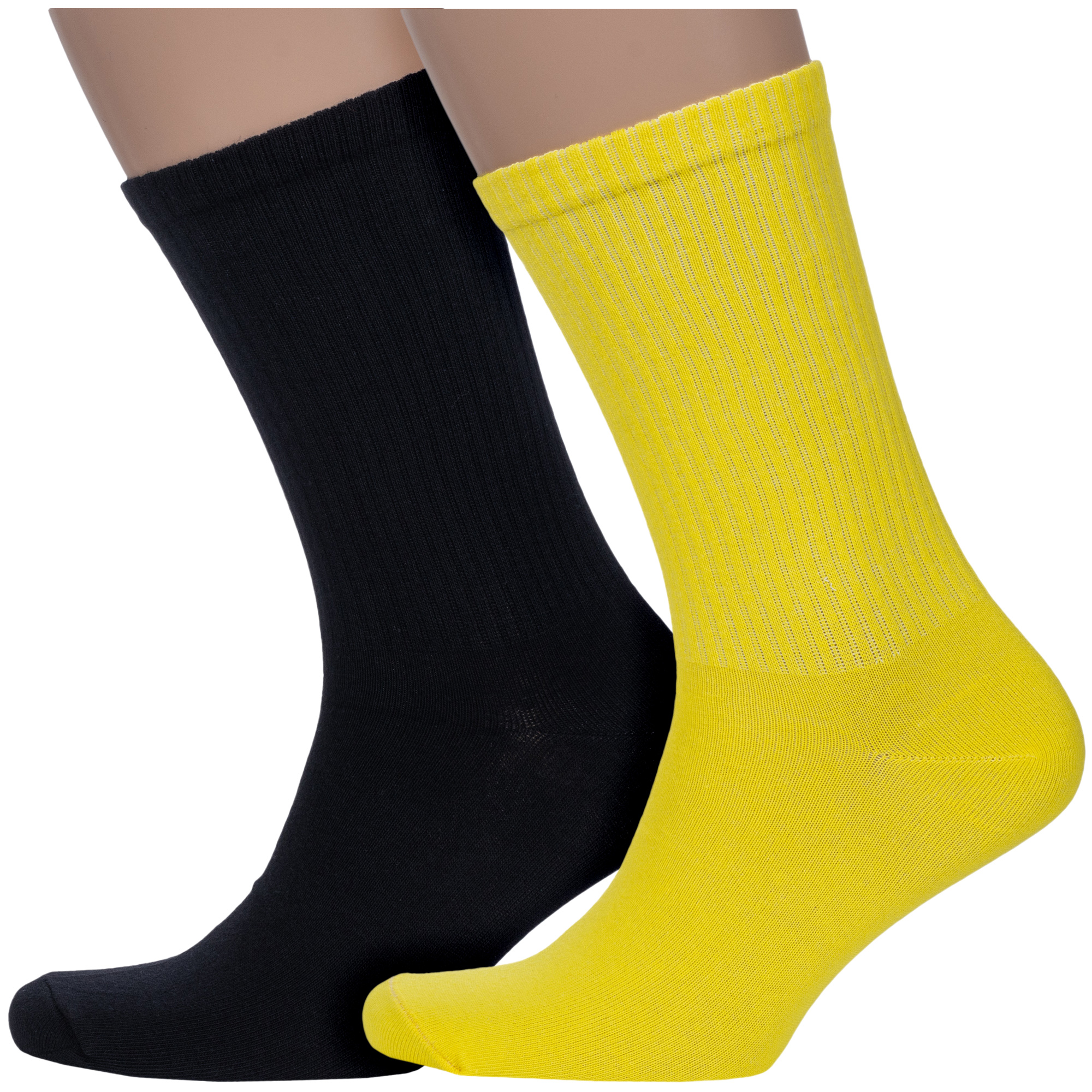 Комплект носков мужских Para Socks 2-M2D26 желтый; черный 25-27