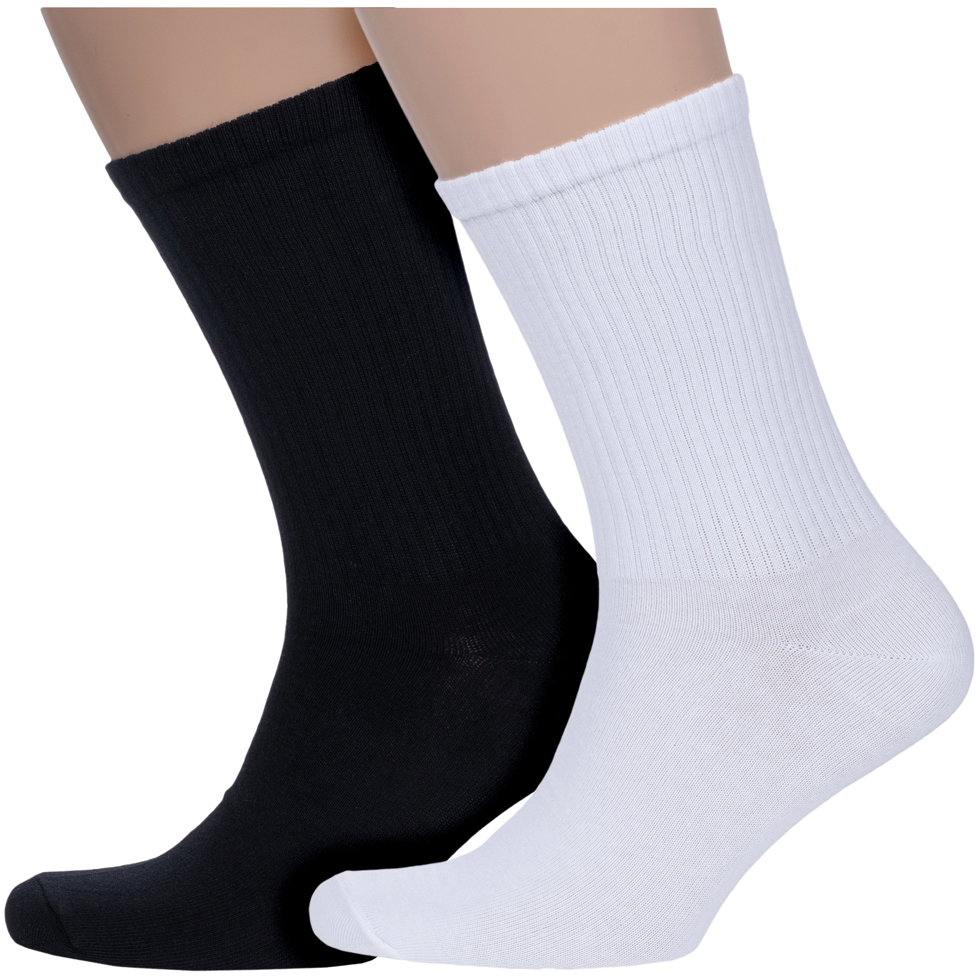 Комплект носков мужских Para Socks 2-M2D26 белый; черный 25-27