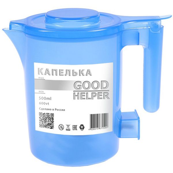 Чайник электрический Goodhelper KP-A11 0.5 л синий флешка mirex candy blue 16 гб 16 гб синий 9284238