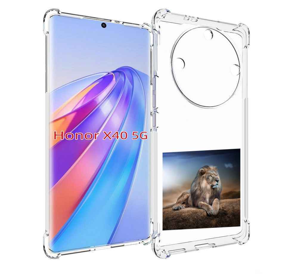 

Чехол MyPads Лев-наблюдает для Honor X40, Прозрачный, Tocco