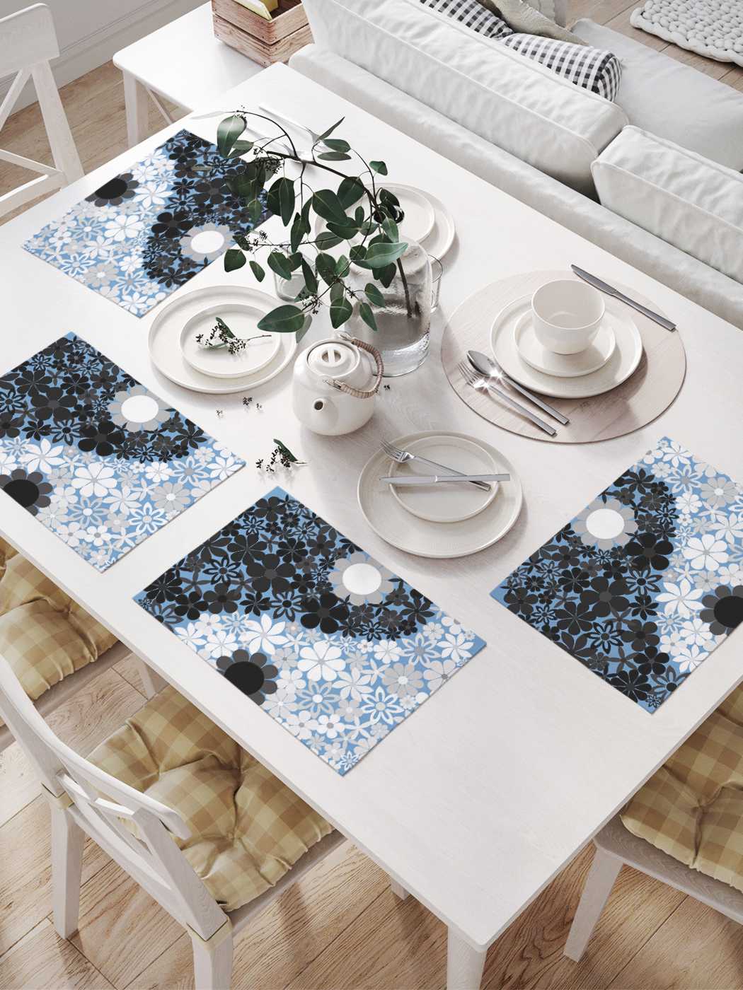 

Сервировочные салфетки JoyArty "Цветочная противоположность" (32х46 см, 4 шт.), Красный