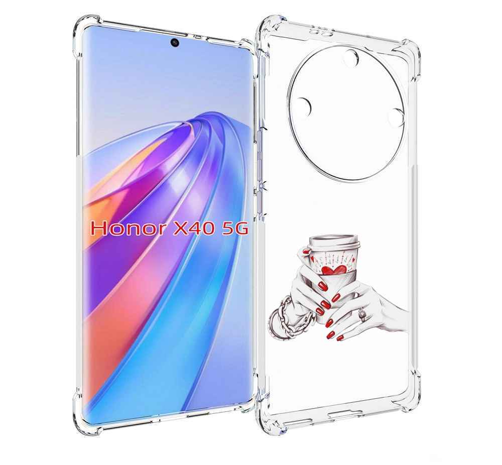 

Чехол MyPads Любовный-стакан для Honor X40, Прозрачный, Tocco