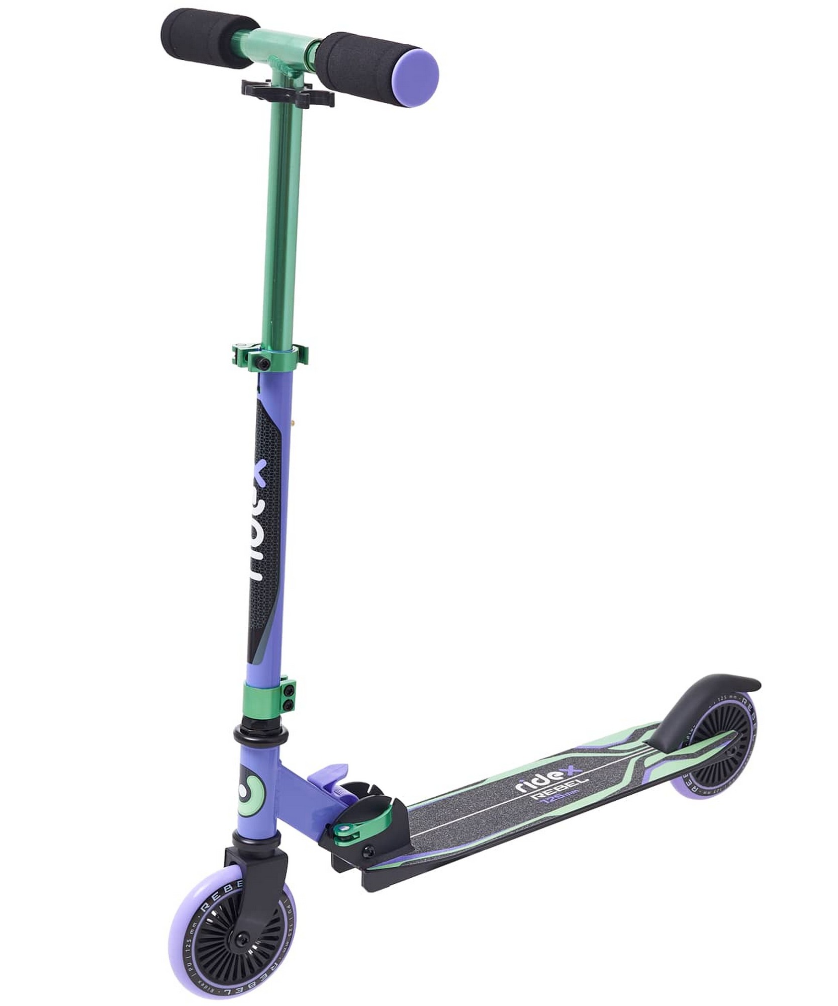 

Самокат Ridex Rebel 125 фиолетовый/мятный