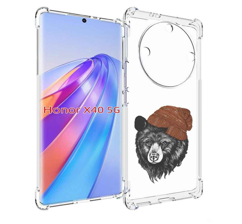 

Чехол MyPads Медведь в шапке 2 для Honor X40, Прозрачный, Tocco