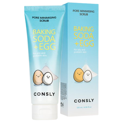 фото Скраб для лица с содой и яичным белком consly - baking soda & egg pore