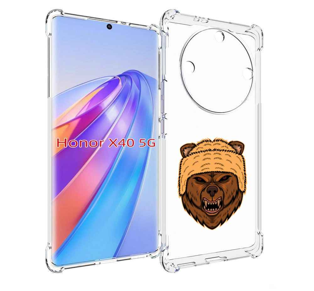 

Чехол MyPads Медведь-в-шапке для Honor X40, Прозрачный, Tocco