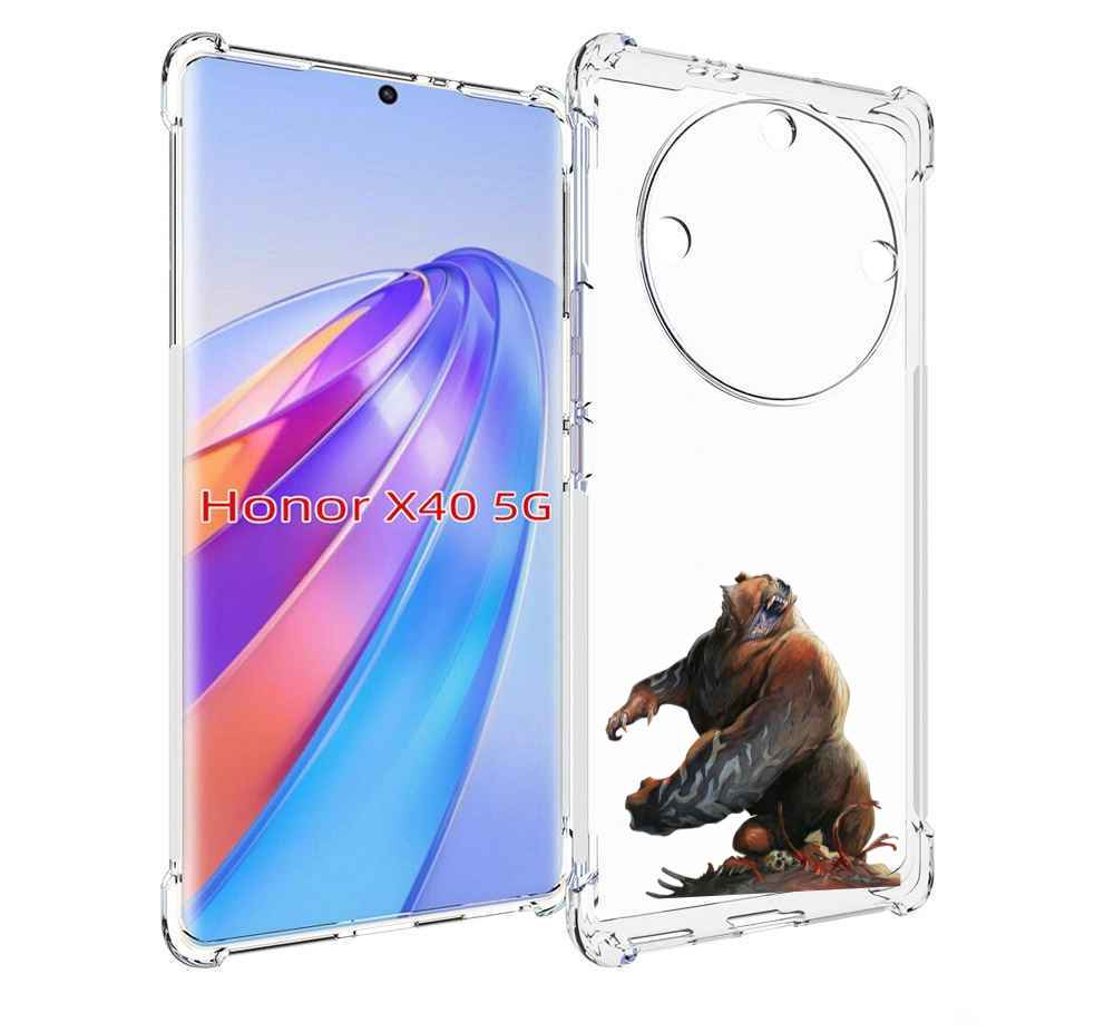 

Чехол MyPads Медведь-жестокий для Honor X40, Прозрачный, Tocco