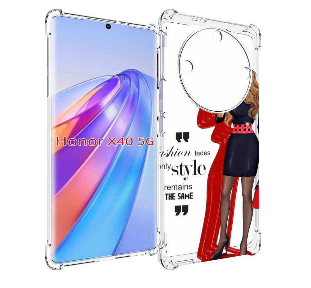 

Чехол MyPads Модная-девушка женский для Honor X40, Прозрачный, Tocco
