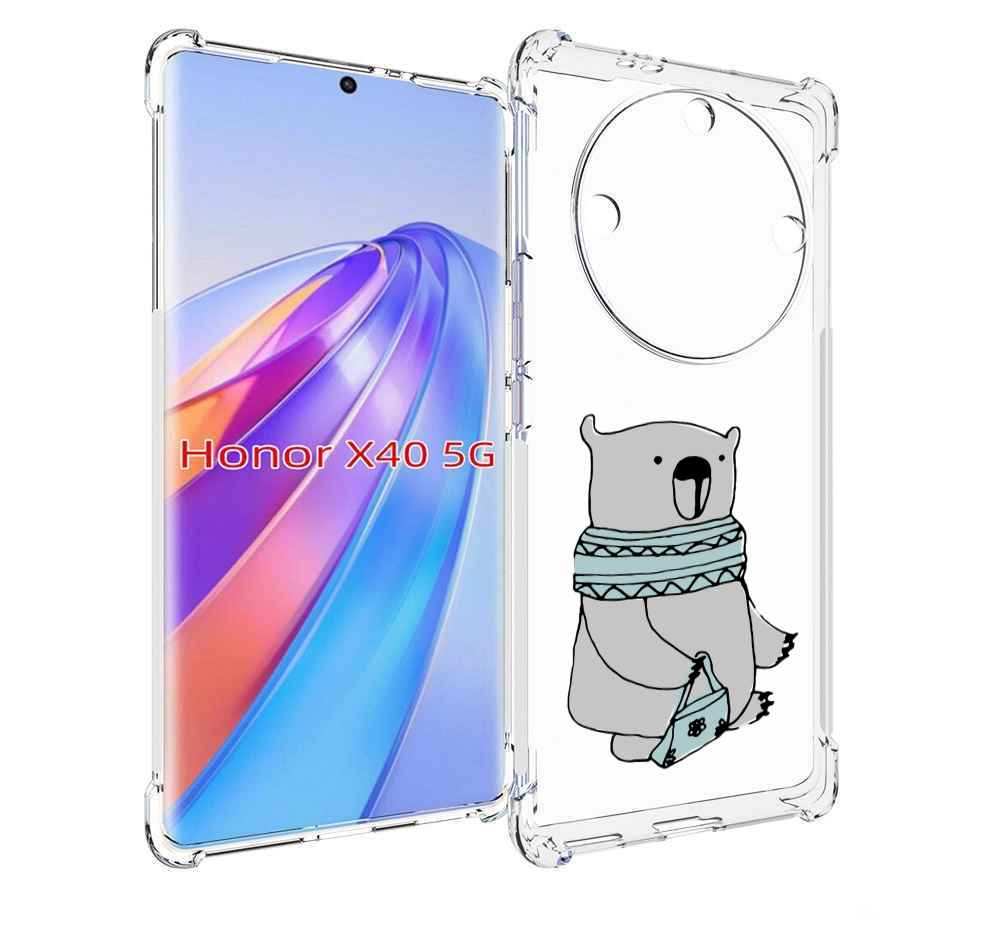 

Чехол MyPads Модный медведь для Honor X40, Прозрачный, Tocco