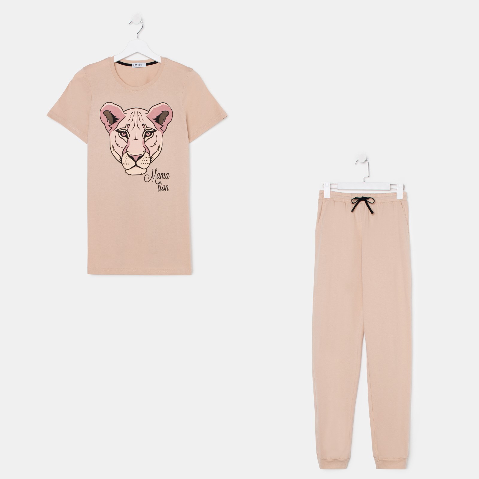 

Пижама женская KAFTAN Lion бежевая 40-42 RU, Бежевый, Lion
