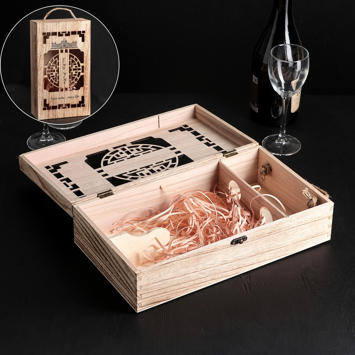 

Ящик для хранения вина «Мерло», 35x20 см, на 2 бутылки