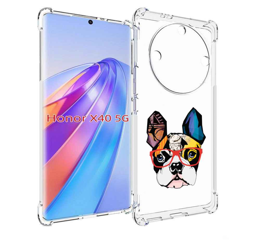 

Чехол MyPads Мопс-в-очках для Honor X40, Прозрачный, Tocco