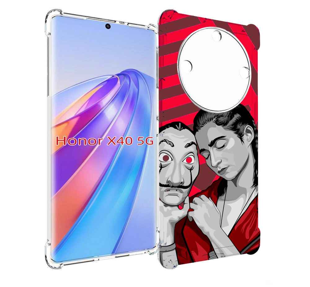 

Чехол MyPads Найроби-бумажного-дома для Honor X40, Прозрачный, Tocco