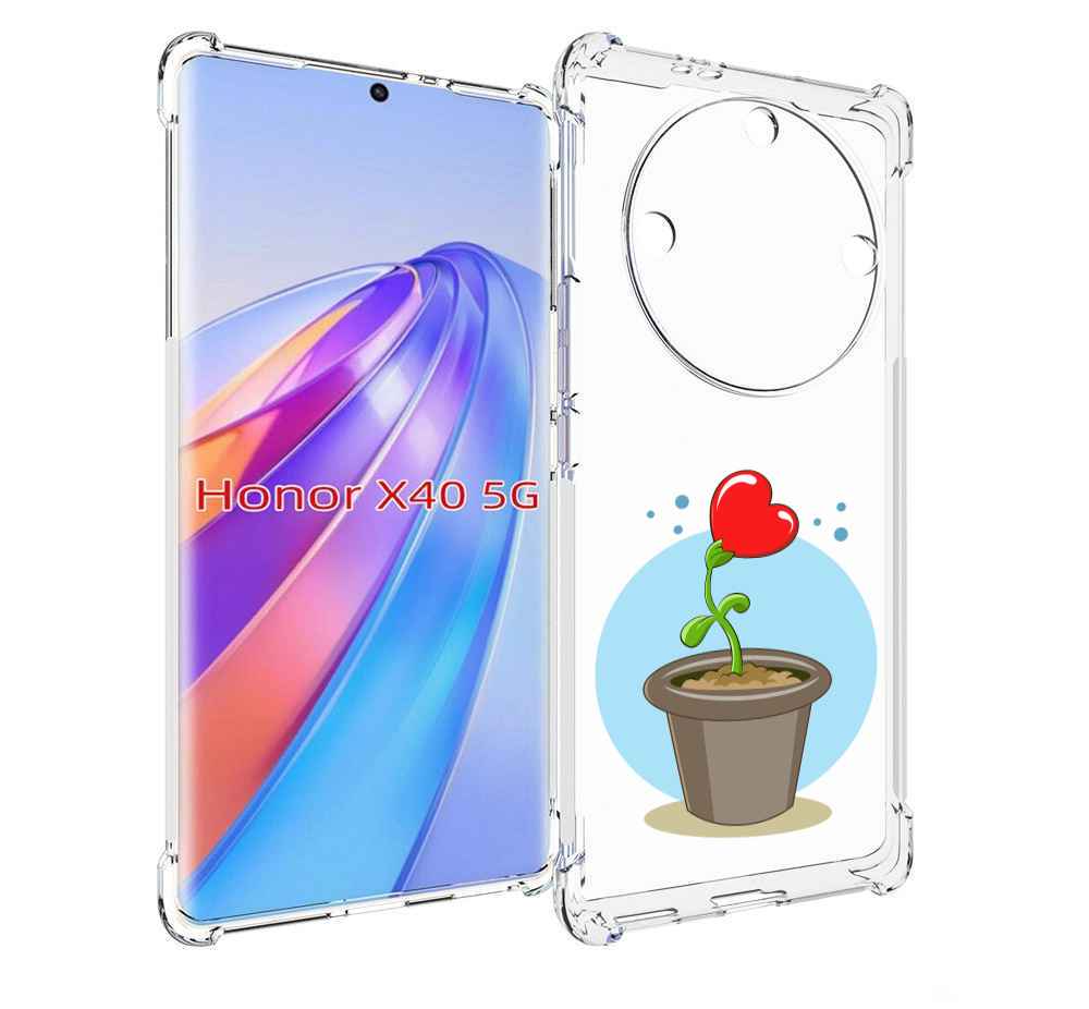 

Чехол MyPads Растение любви 14 февраля для Honor X40, Прозрачный, Tocco