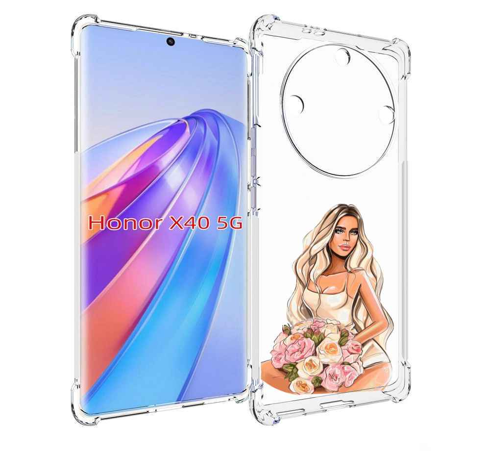 

Чехол MyPads Нежная-девушка женский для Honor X40, Прозрачный, Tocco