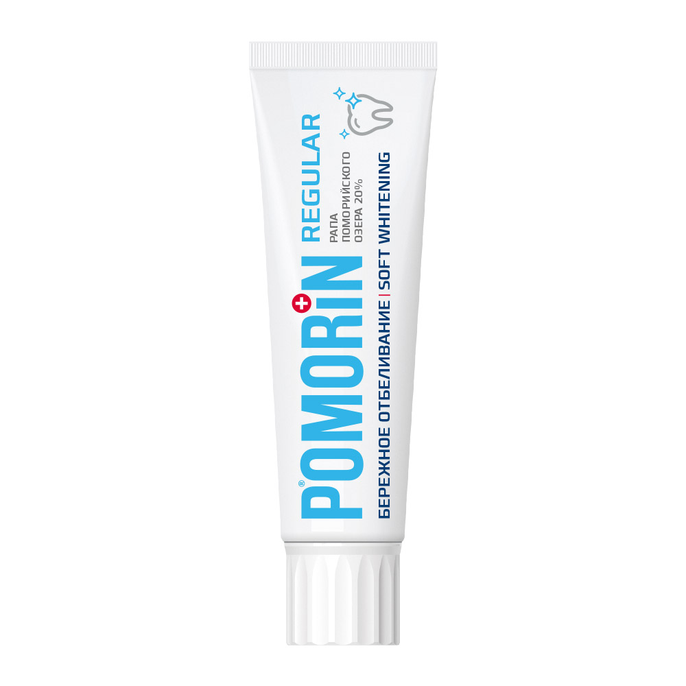 Зубная паста POMORIN Regular Soft Whitening бережное отбеливание 100 мл зубная паста pomorin regular caries protection защита от кариеса 100мл