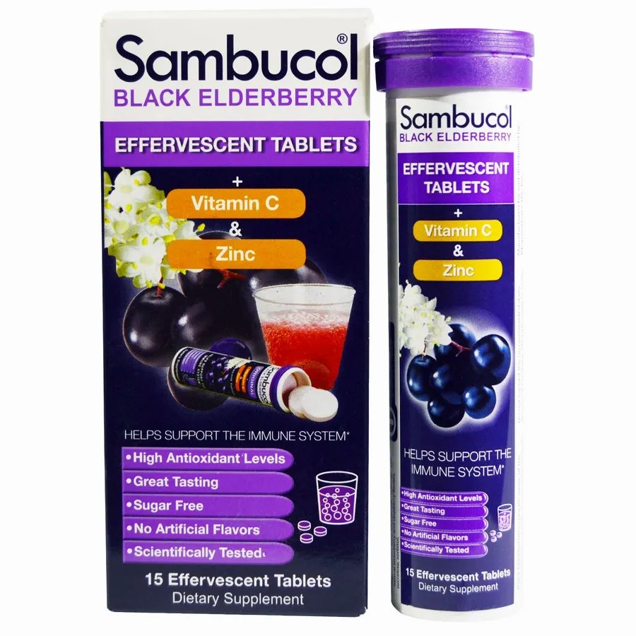 

Черная бузина Sambucol шипучие таблетки 15 шт., SBL-00129