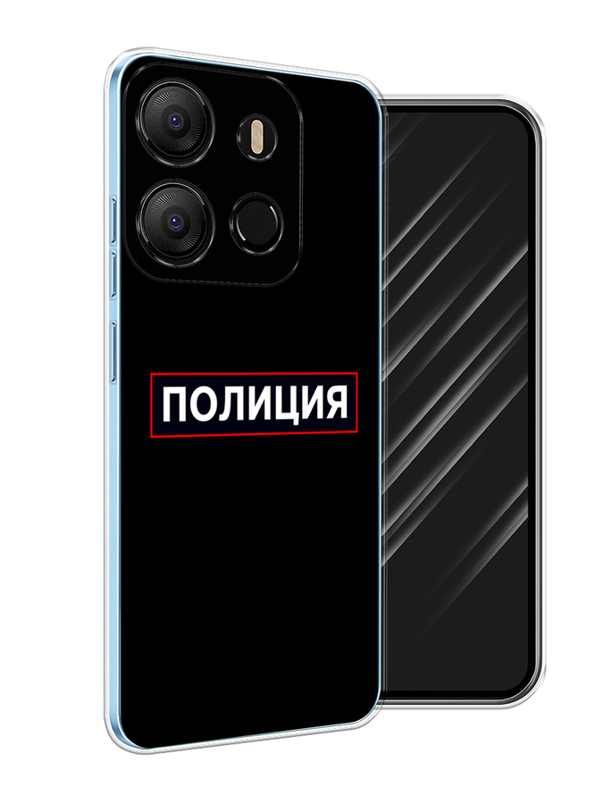 

Чехол Awog на Tecno Pop 7 "Police logo", Черный;белый;красный, 303850-5