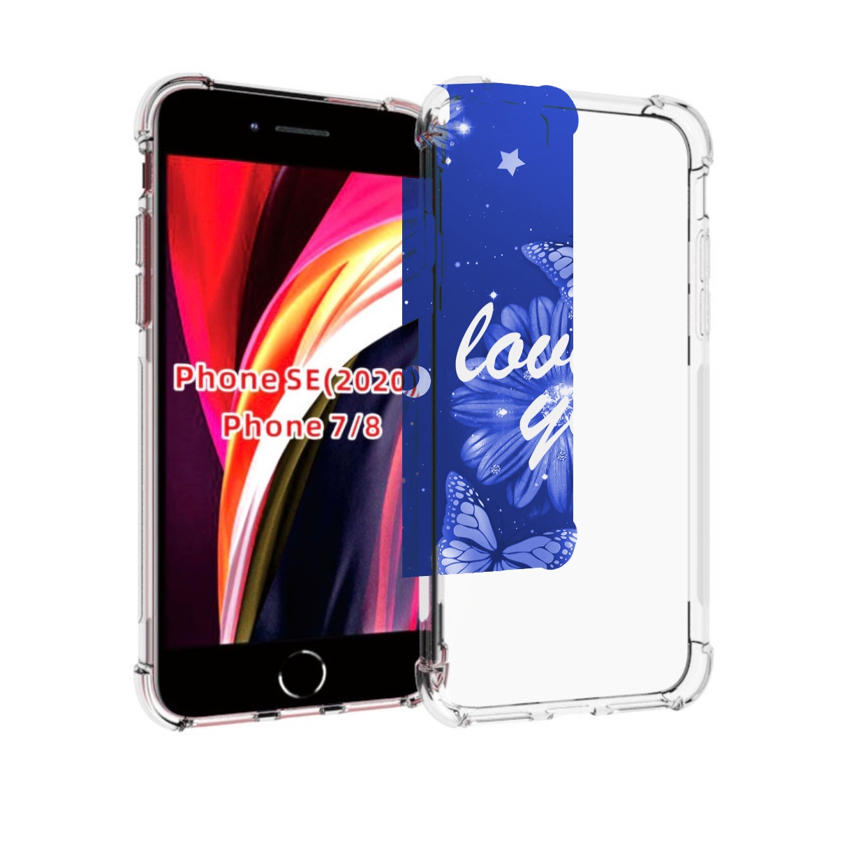 

Чехол MyPads Люблю-тебя-с-бабочками для iPhone 7 4.7 / iPhone 8 / iPhone SE 2 (2020), Прозрачный, Tocco