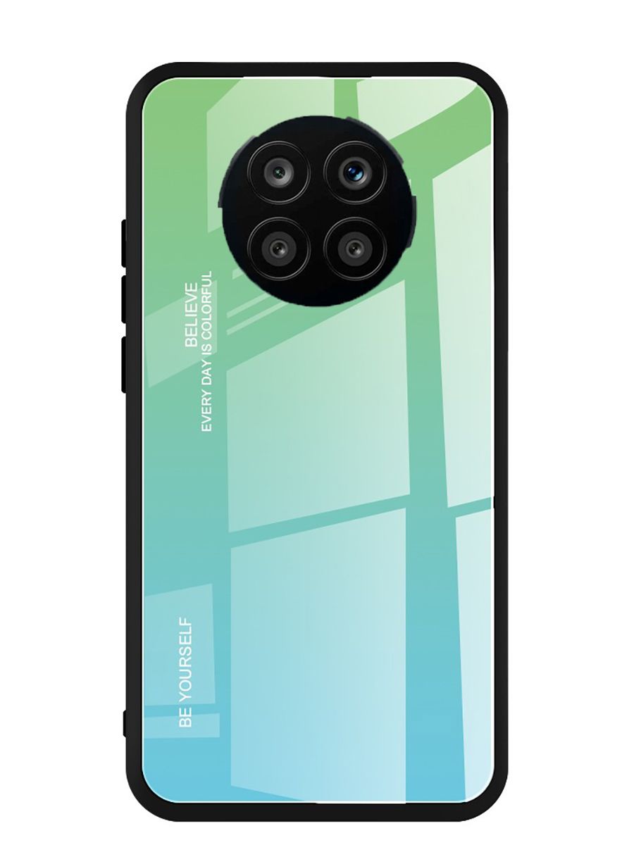 

Brodef Gradation стеклянный чехол для Honor 50 Lite/Хонор 50 лайт Бирюзовый