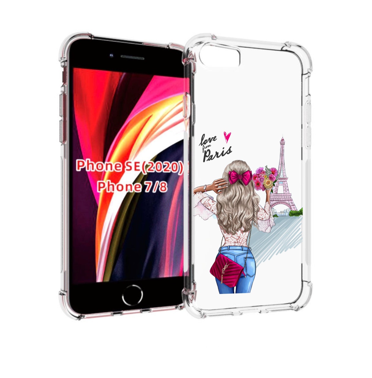 

Чехол MyPads Парижанка женский для iPhone 7 4.7 / iPhone 8 / iPhone SE 2 (2020), Прозрачный, Tocco