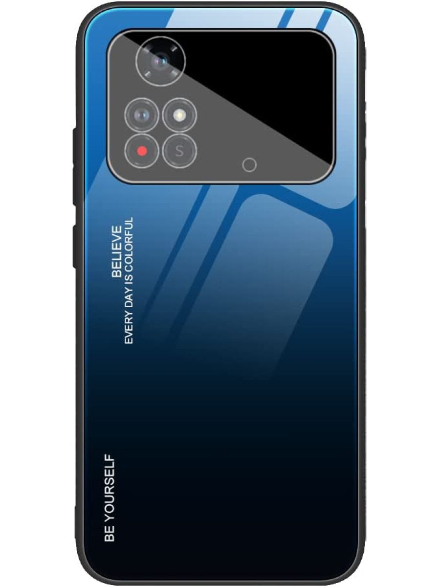 

Brodef Gradation стеклянный чехол для Poco M4 Pro 4G Синий