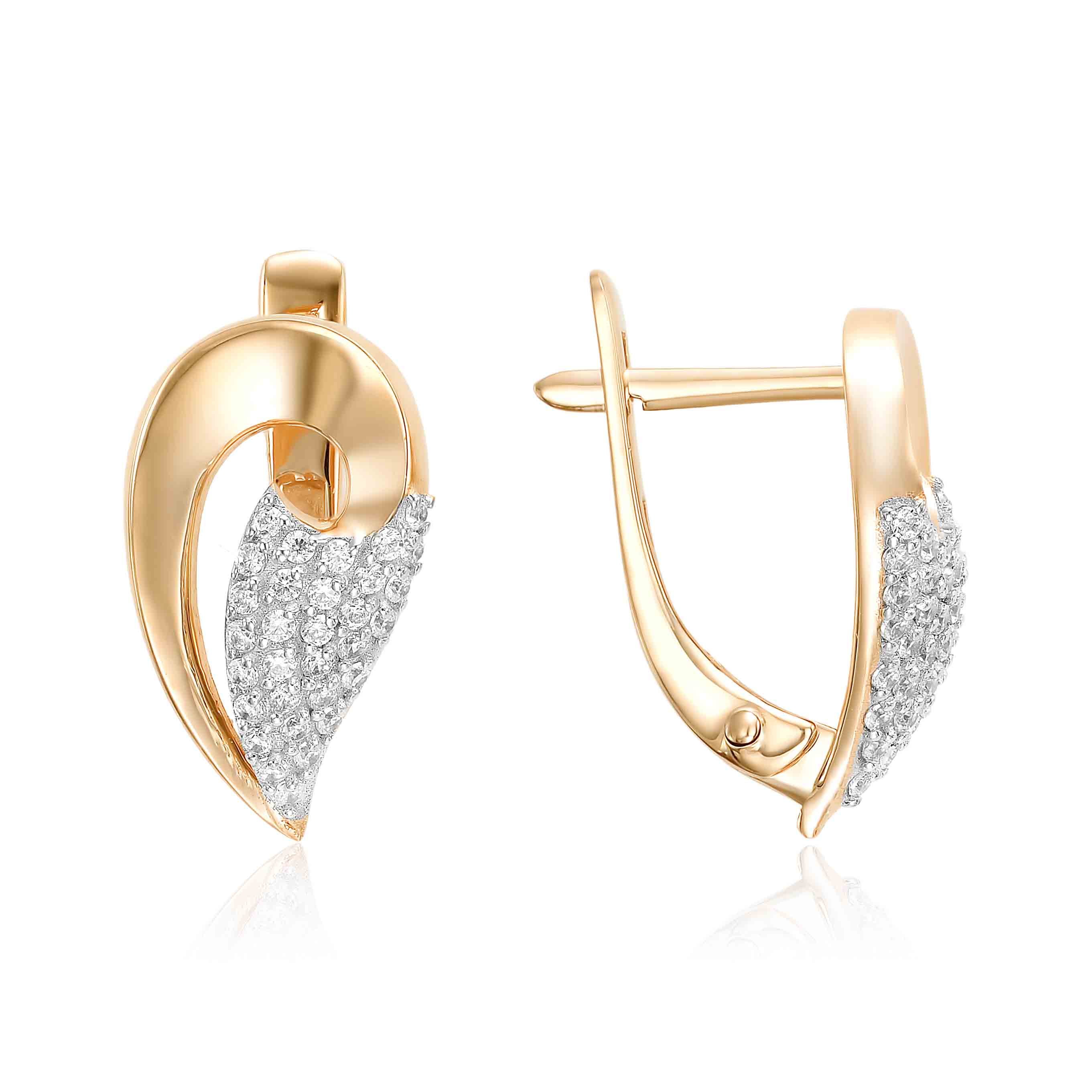 

Серьги из красного золота ЯХОНТ Золотой 212724, фианит, 212724