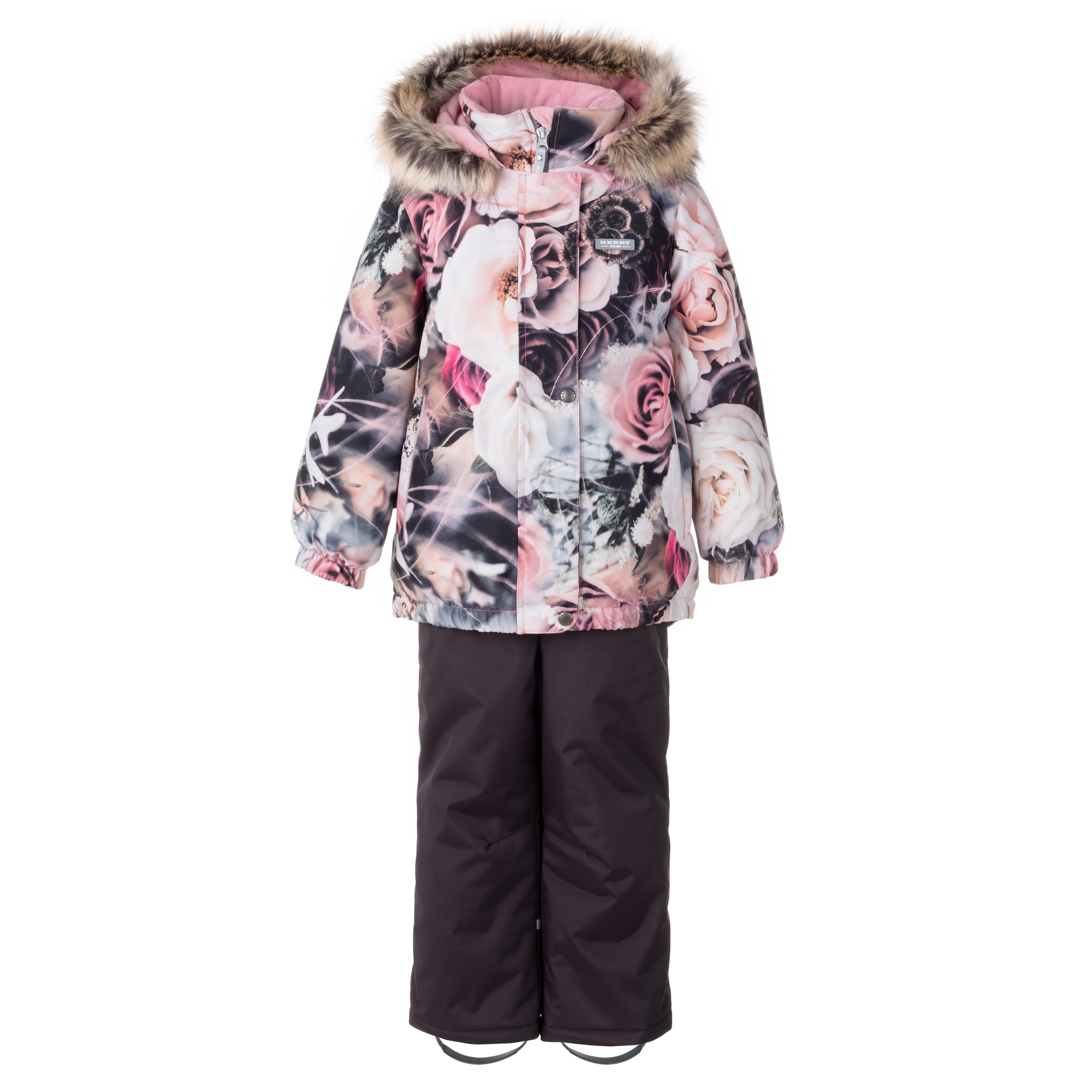 Комплект верхней одежды KERRY K23420 A, бежевый, розовый, коричневый, 122 бежевый комбинезон с голубой отделкой marlu детский