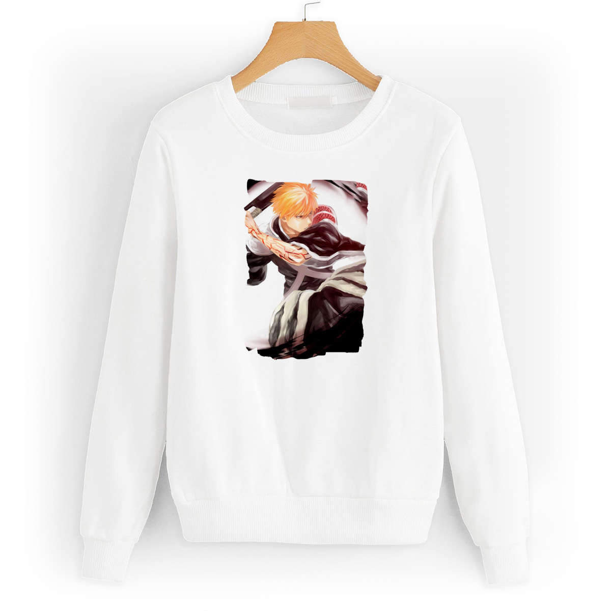 

Свитшот белый CoolPodarok Блич Ичиго Куросаки у парня рука в крови, 8W041307