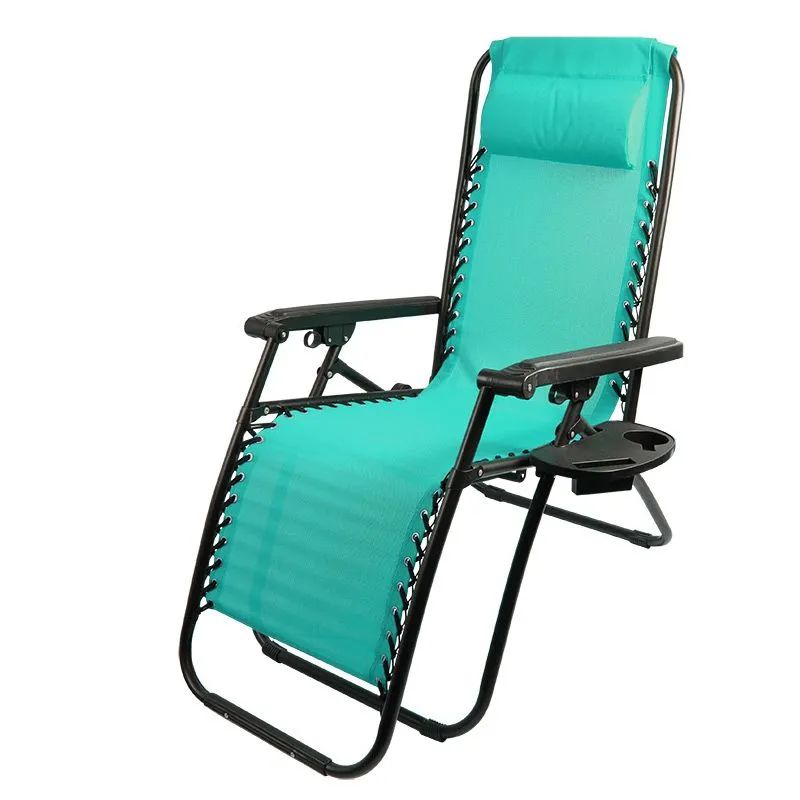 Кресло-шезлонг складное Ecos CHO-137-14 Люкс цв. мятный с подставкой