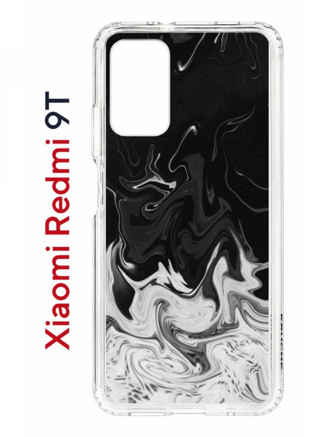 фото Чехол на redmi 9t kruche print разводы краски,противоударный бампер,с защитой камеры кruче