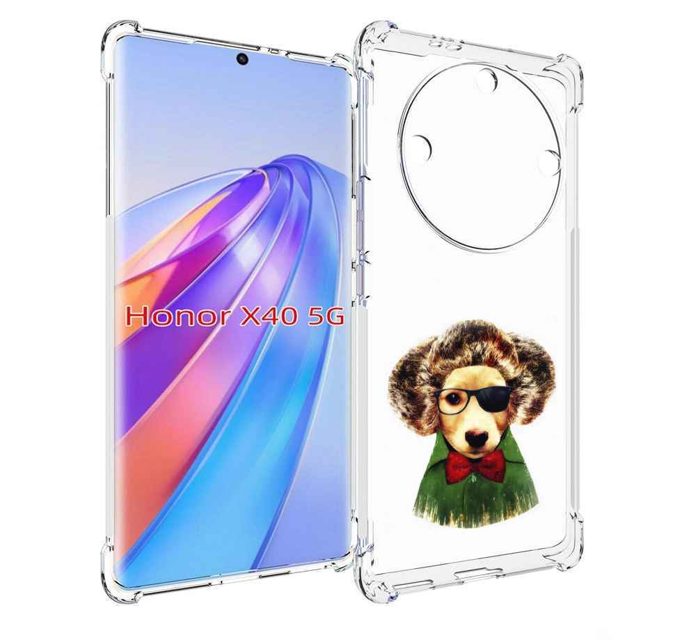 

Чехол MyPads Пес в бабочке для Honor X40, Прозрачный, Tocco