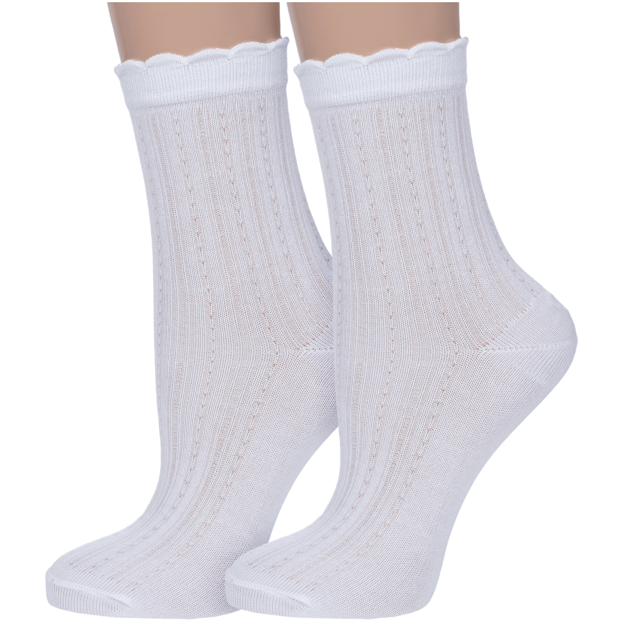 

Комплект носков женских Para Socks 2-L1D22 белых 23, Белый, 2-L1D22