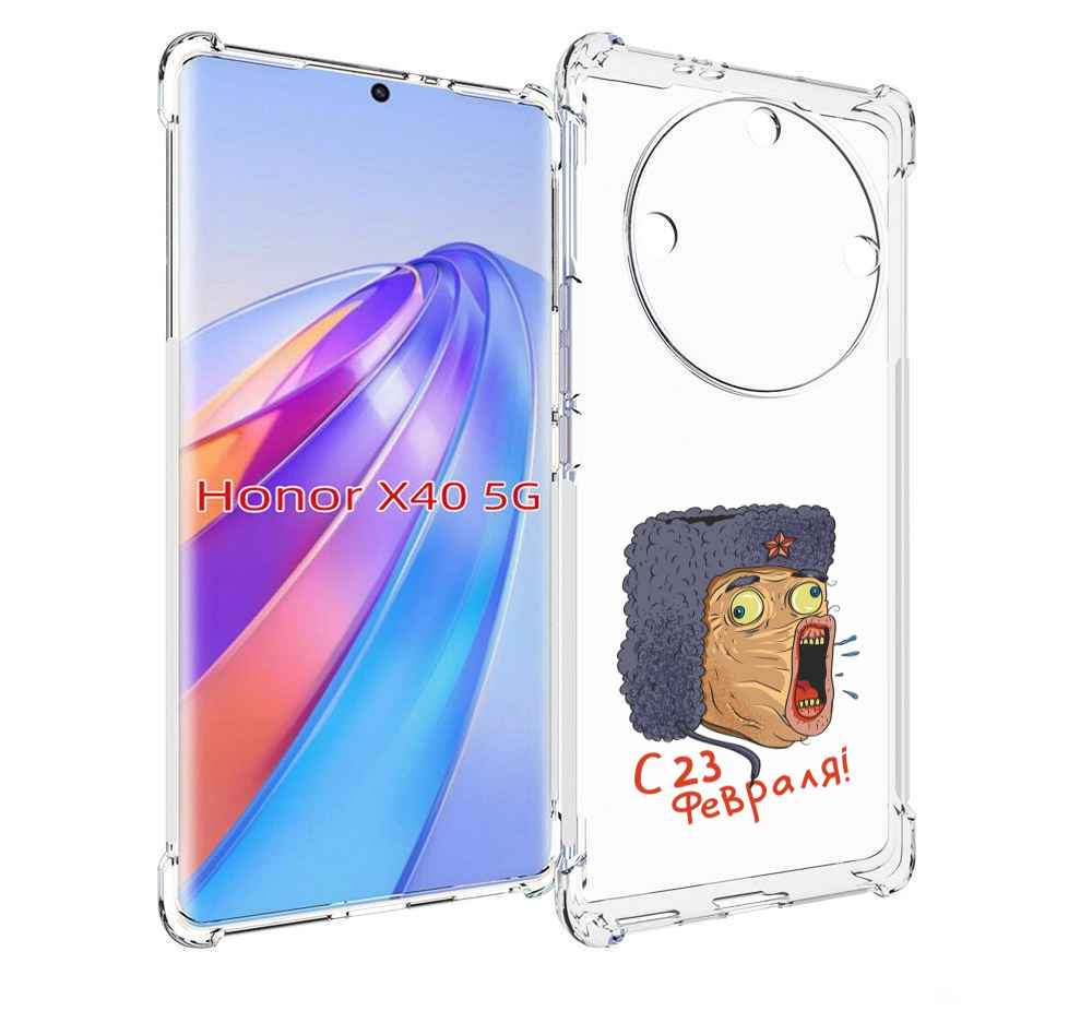 

Чехол MyPads 23 февраля смешная эмоция для Honor X40, Прозрачный, Tocco